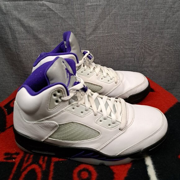 %Size 10.5 Men Nike Air Jordan 5 Retro Dark Concord White Sneakers AJ4 main image 9